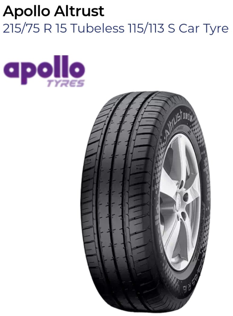 Apollo Altrust R Tubeless Car Tyre Moparts In